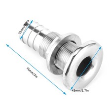 Auto Thru Hull Fitting Yacht 3/4In Outlet 316 Stainless Steel Boat Water