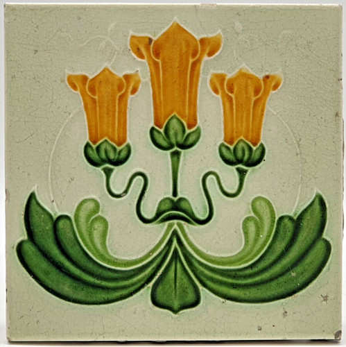 Art nouveau fireplace tile - nouveau,