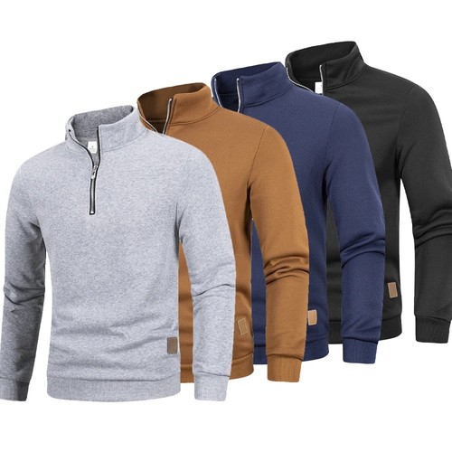 Men quarter zip slim - quarter, up
