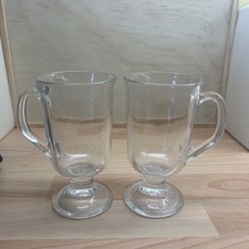 2 x Clear Glass Irish Coffee