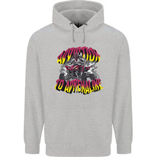 Quad Biking Adrenaline Off Road ATV Biker Mens 80% Cotton Hoodie