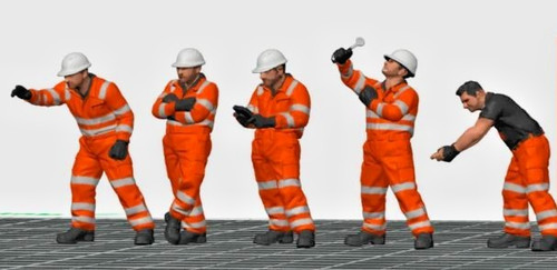 Gauge workmen figures - figures, –