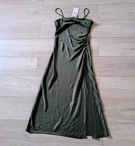 Zara khaki green silky - green,