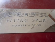 Rolls Royce Flying Spur Commemorative Car Sign (Number 4 of 50).