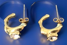 PRIMARK Gold Coloured Cubic Zirconia Earrings For Pierced Ears