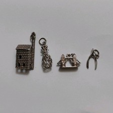 4 vtg  silver charms:  London