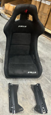 Single VALLA XL/Wide Race/Drift/Track Bucket Seat, Black Suede