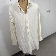 Men’s Post Romantic New York cream Silk Shirt 16.5” New
