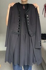 High Tech by Claire Campbell black fit and flare coat, size UK 6/8  exc cond.