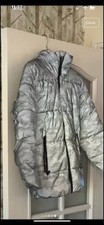 Boys quilted hooded silver/grey jacket age 10/11