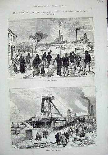 Old antique print leycett - old,
