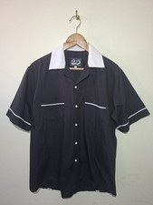 Mens Retro Bowling Shirt Black