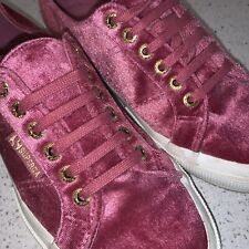Superga  Classic UK 6  Velvet Lace Up Canvas Trainers Shoes Worn 2x