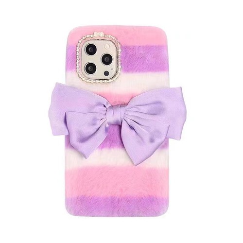 Plush fluffy lovely bow - plush, phone