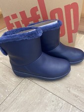 Fitflop Uk 5 Mukluk III Leather Ankle Boots Midnight Navy