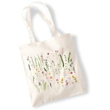 Wildflower Cutting Tote Bags - Watercolour, Pressed Flowers, Water Colour,
