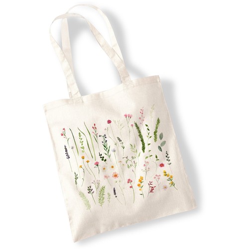 Wildflower cutting tote bags - cutting,