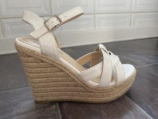 Boohoo white wedge sandals