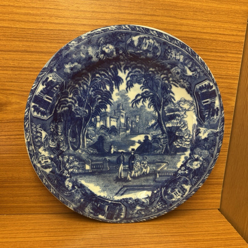 Antique flow blue charger - flow,