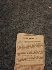 Sk230 Ephemera 1921 Article Ernest Shackleton 