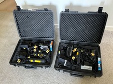 Dedolight 4 lamp kit, cased with DP1 projector, gobos, gels, softbox, & spares