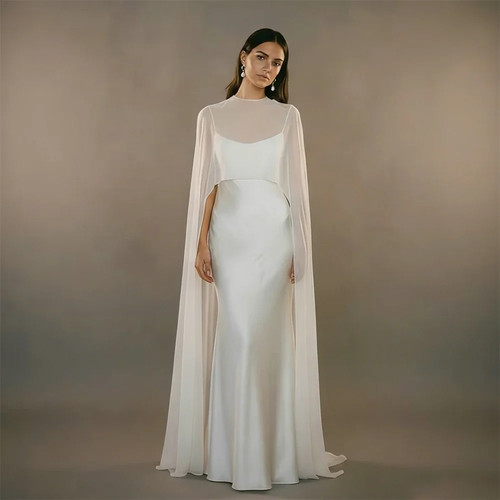 Long chiffon bridal - long,