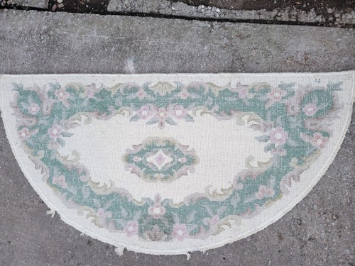 Vintage wool rug thick - vintage, half