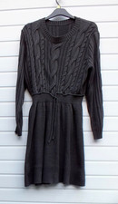 SUPER WARM & STYLISH MEDIUM GREY CHUNKY PATTERNED KNIT JUMPER DRESS. 3XL