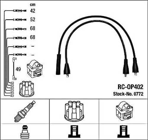 Ngk ignition lead set black - set,