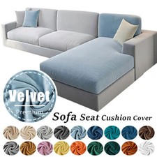 Soft Velvet Sofa Seat Cushion Cover Plain Stretch Thicken Corner Armchair Covers