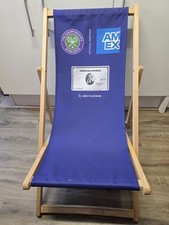  Rare Wimbledon Tennis Garden   Deckchair   Canvas Sling Frame 