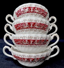 Myott “RIALTO” Staffordshire Vintage Ceramic Twin Handled Soup Bowl -  Set of 4