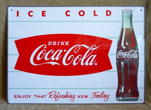 Coca cola metal sign - coca-cola, cold
