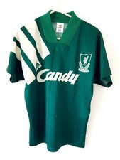 Liverpool Away Shirt 1991. 30-32. Original Adidas. Green Football Top.