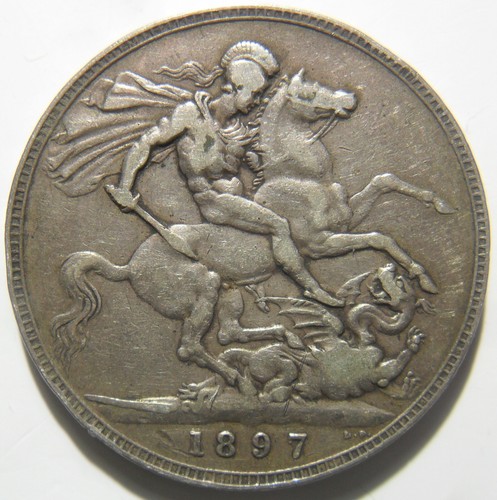 1897 crown shillings - shillings, coin