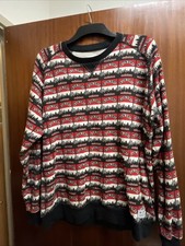 Adidas Run DMC Sweatshirt Mens Size Medium Allover Logo Skyline Print Hip Hop