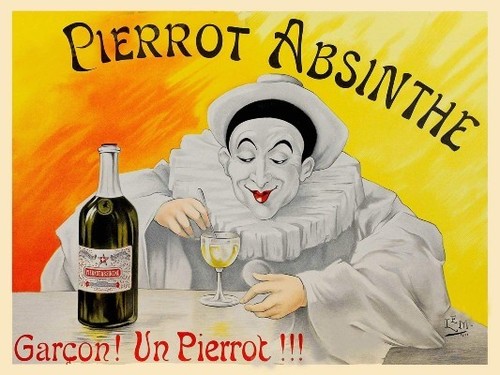 Pierrot absinthe french - absinthe, clown