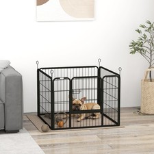 Heavy Duty 4 Panel Pet Playpen Folding Metal Dog Crate Kennel 82 x 82 x 60 cm