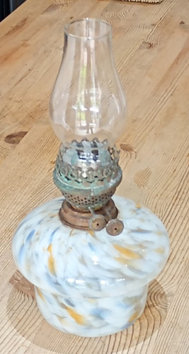 Glass table top twin wick