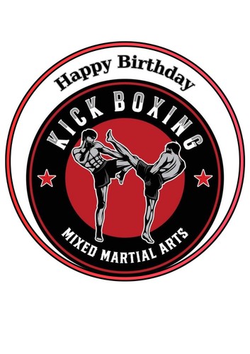 Kick boxing birthday - birthday, cake