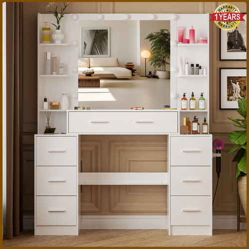 White dressing table vanity - white,