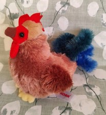 Aurora Flopsies Chicken 6" Soft Toy Plush Brown Cockerel Hen VGC