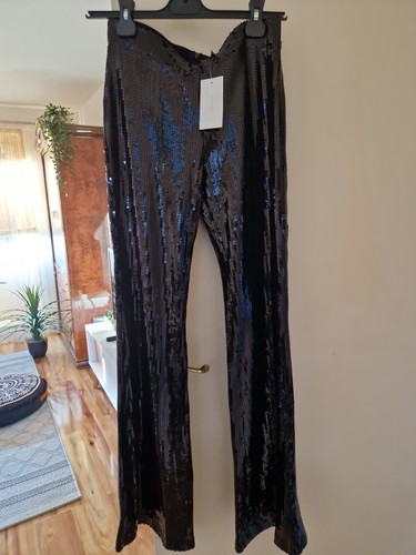 Bnwt sequinned black trousers - sequinned,