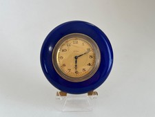 Antique Art Deco Silver Gilt Enamel 8 Day Travel Strut Clock Swiss