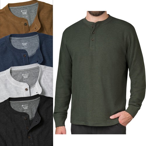 Mens thermal henley long - henley,