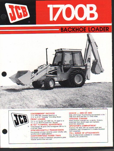 Jcb 1700b tractor backhoe - "1700b",