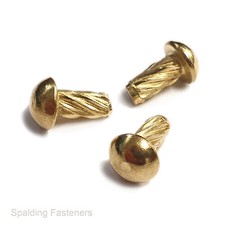 BRASS PLATED STEEL HAMMER DRIVE SCREW RIVETS TYPE U NO.2 NO.4 NO.6