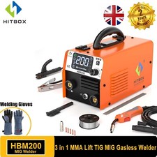 HITBOX 3IN1 200A MIG WELDER 220V ARC DC GAS GASLESS IGBT TIG MIG WELDING MACHINE