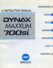 Minolta Dynax Maxxum 700si Instruction Manual