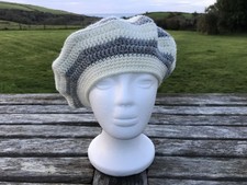 Handmade Crochet Beret Grey